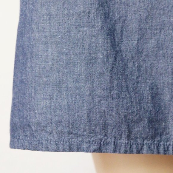 Max Studio 100% Cotton Floral Embroidered Off Shoulder Denim Chambray Dress M - Picture 13 of 15